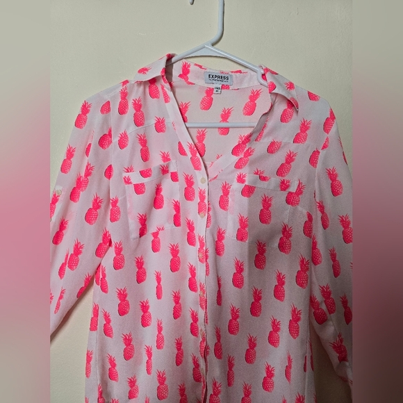 Express Pink Pineapple Blouse - Picture 3 of 4